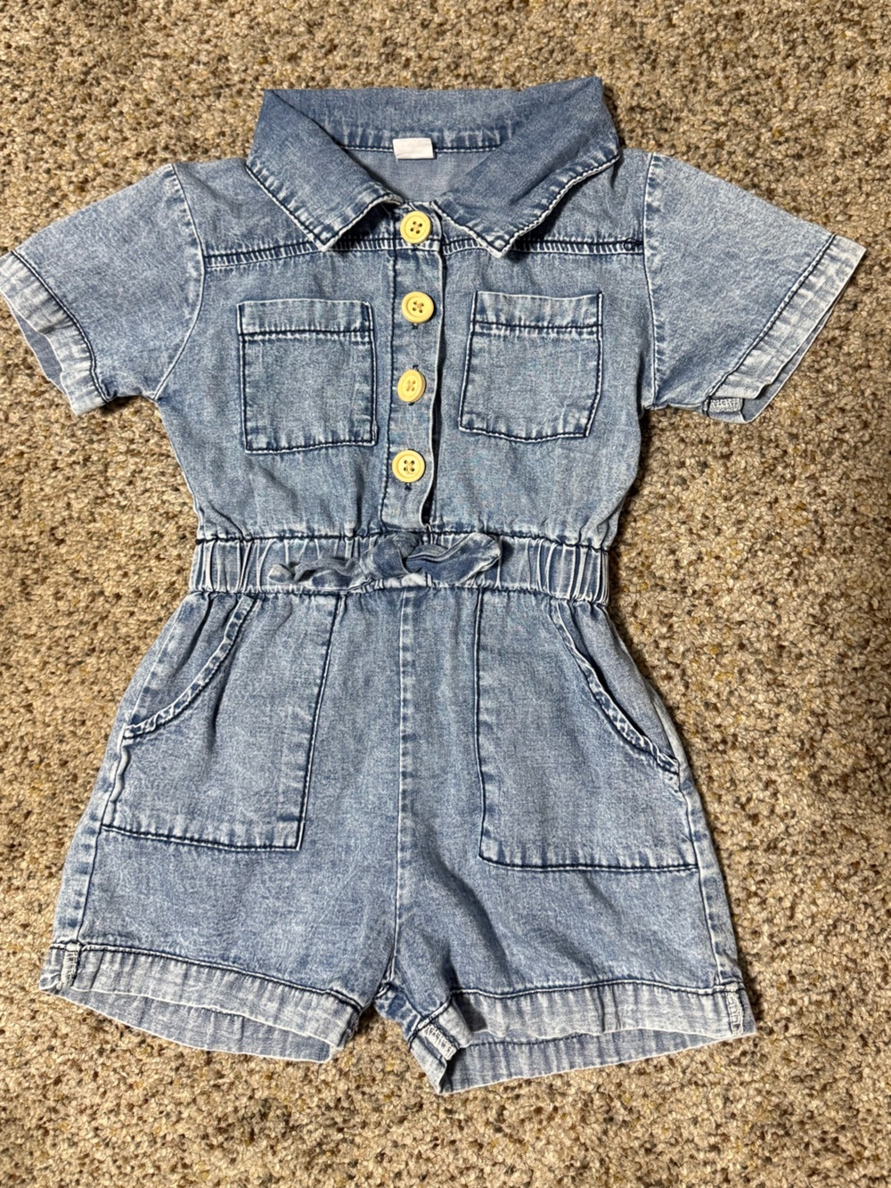 Light Blue Denim Romper for toddler- Short Sleeve